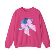 Blue Saturn Wrapped In A Pink Bow Unisex Crewneck Sweatshirt