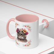 Geeky Goddess Dark Gray Cat Accent Coffee Mug