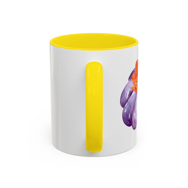 Purple Pumpkin Wrapped In A Bow Accent Coffee Mug