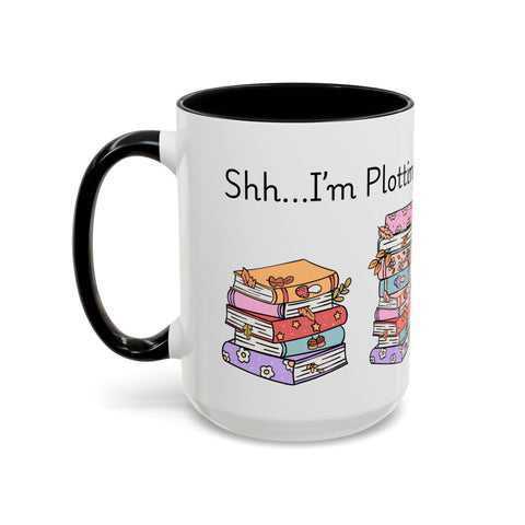 'Shhh...I'm Plotting' Accent Coffee Mug