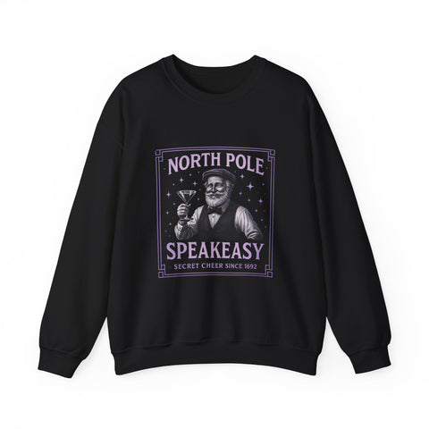 North Pole Speakeasy Crewneck Sweatshirt | Cozy Holiday Gift | Winter Wear | Christmas Sweatshirt | Unisex Comfy Apparel
