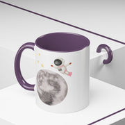 Astronaut Flying To The Moon Accent Coffee Mug