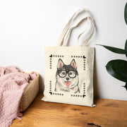 Geeky Good Siberian Husky Cotton Canvas Tote Bag