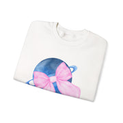 Blue Saturn Wrapped In A Pink Bow Unisex Crewneck Sweatshirt