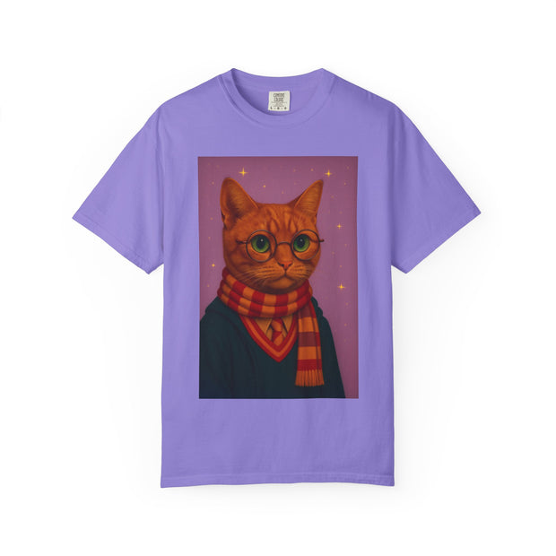 Pawgwarts Orange Cat Wizard T-Shirt