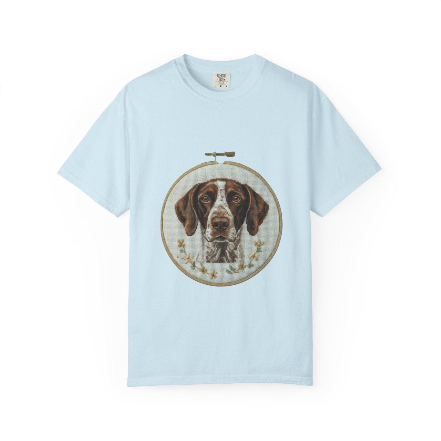 German Shorthaired Pointer Portrait T-Shirt | Embroidery Hoop Dog Art