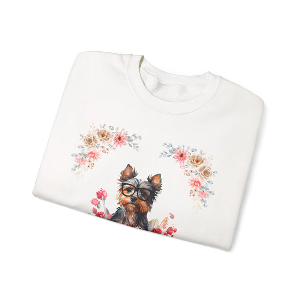 Geeky Goddess Yorkie Unisex Crewneck Sweatshirt