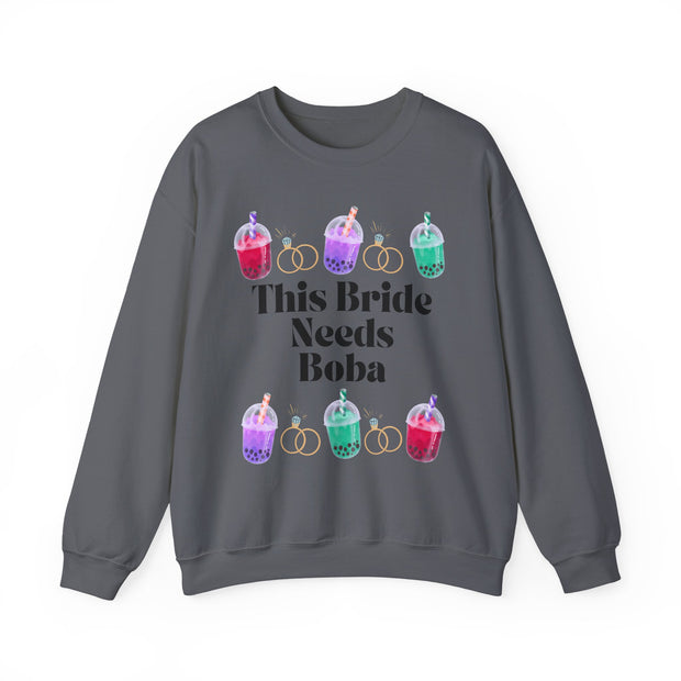 'This Bride Needs Boba' Unisex Crewneck Sweatshirt