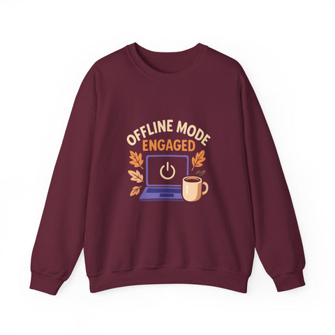 Cozy Offline Mode Sweatshirt, Relaxed Lounge Wear, Fall Fashion, Gift for Remote Workers, Engagement Celebration