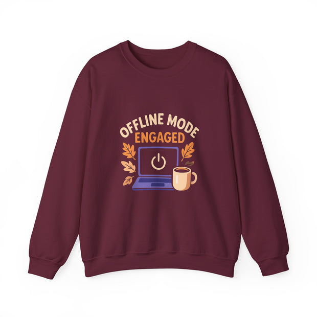 Cozy Offline Mode Sweatshirt, Relaxed Lounge Wear, Fall Fashion, Gift for Remote Workers, Engagement Celebration