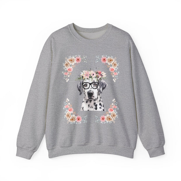 Geeky Goddess Dalmatian Unisex Crewneck Sweatshirt
