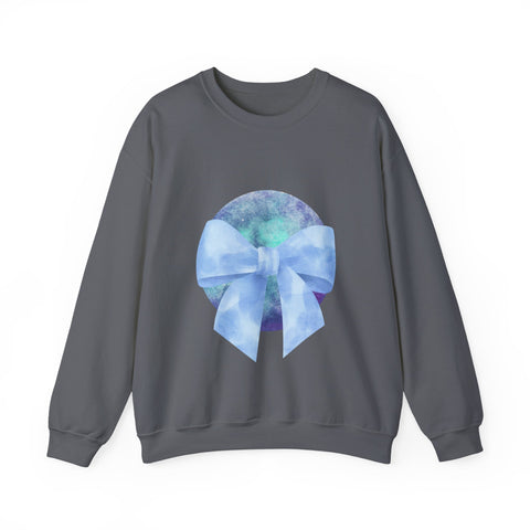 Blue/Green Planet Wrapped In A Bow Unisex Crewneck Sweatshirt