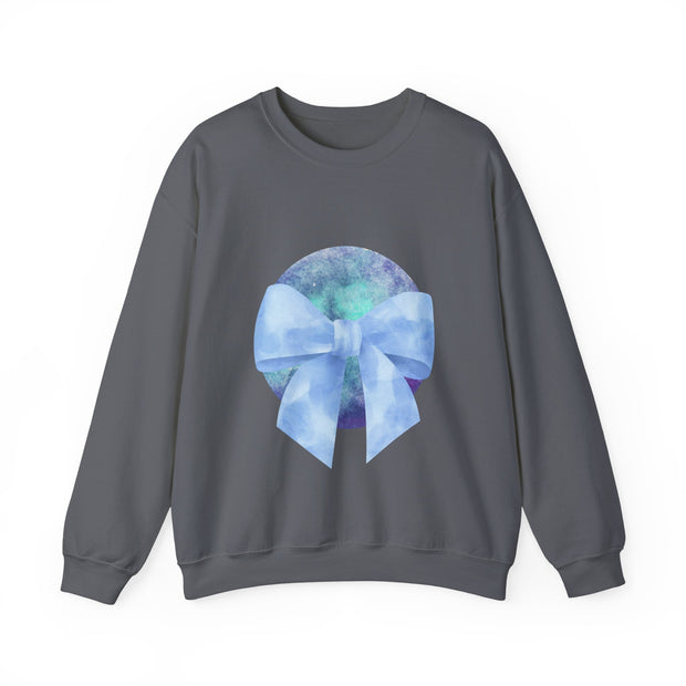 Blue/Green Planet Wrapped In A Bow Unisex Crewneck Sweatshirt