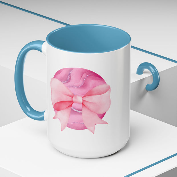 Pink Planet Wrapped In A Bow Accent Coffee Mug