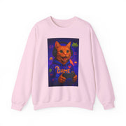 Gaming Cat Crewneck Sweatshirt, Funny Gift for Gamers, Cozy Cat Lover Apparel, Cute Sweatshirt for Gaming Night, Unisex Cat Sweatshirt