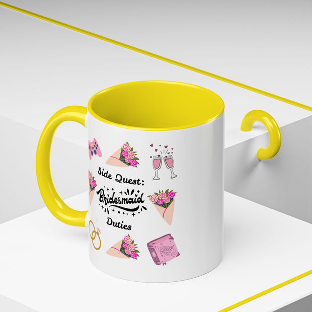 'Side Quest: Bridesmaid Duties' Accent Coffee Mug