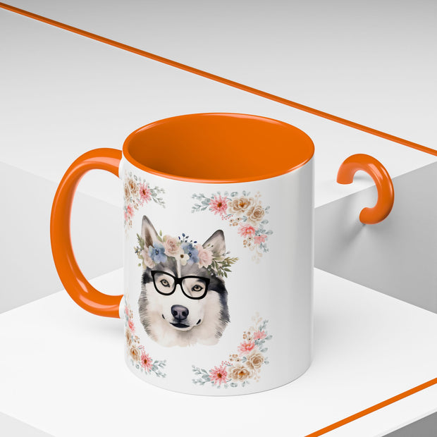 Geeky Goddess Siberian Husky Accent Coffee Mug