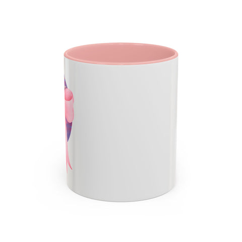 Pink/Purple Planet Wrapped In A Bow Accent Coffee Mug