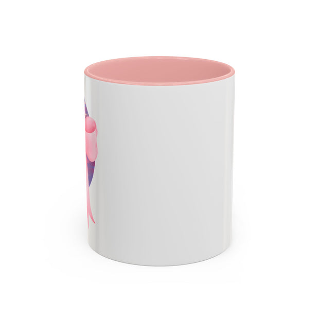 Pink/Purple Planet Wrapped In A Bow Accent Coffee Mug