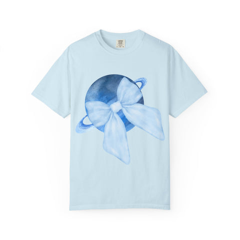 Blue Saturn Wrapped In Blue Bow Unisex T-Shirt
