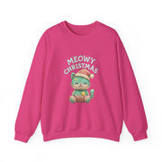 Meowy Christmas Sweatshirt, Cozy Cat Crewneck, Cat Lover Gift, Holiday Apparel, Winter Fashion