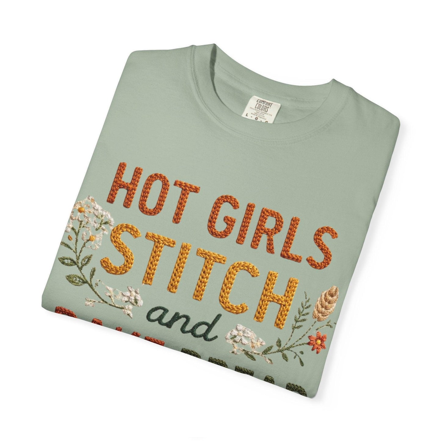 Hot Girls Stitch and Bake Bread T-Shirt | Bread Loaf Floral Embroidery Design