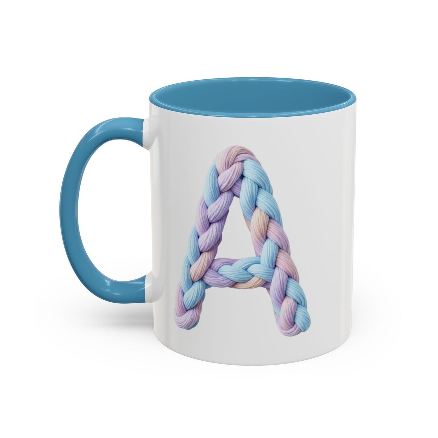 Minimalist Embroidery Typography Accent Coffee Mug | Pastel Thread Design