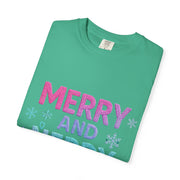 Merry and Nerdy T-Shirt, Unisex Gamer Tee, Holiday Gaming Shirt, Fun Christmas Apparel, Gift for Nerds, Cozy Casual Style