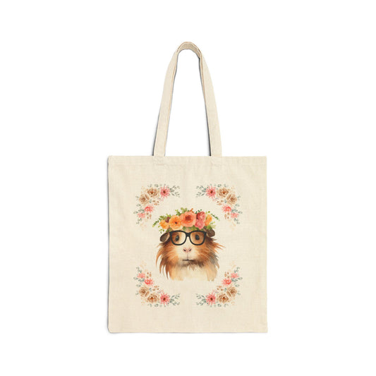 Geeky Goddess Guinea Pig Cotton Canvas Tote Bag