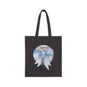 Moon Wrapped In A Bow Cotton Canvas Tote Bag