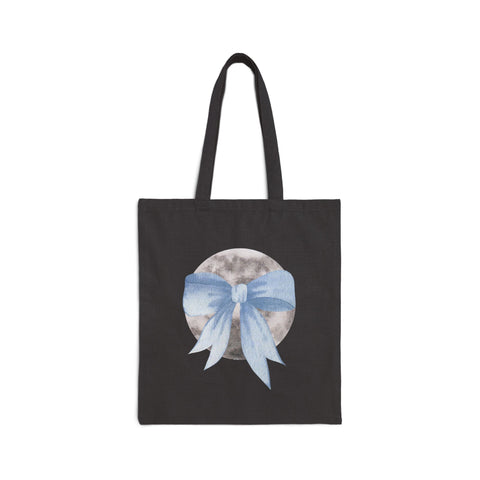 Moon Wrapped In A Bow Cotton Canvas Tote Bag