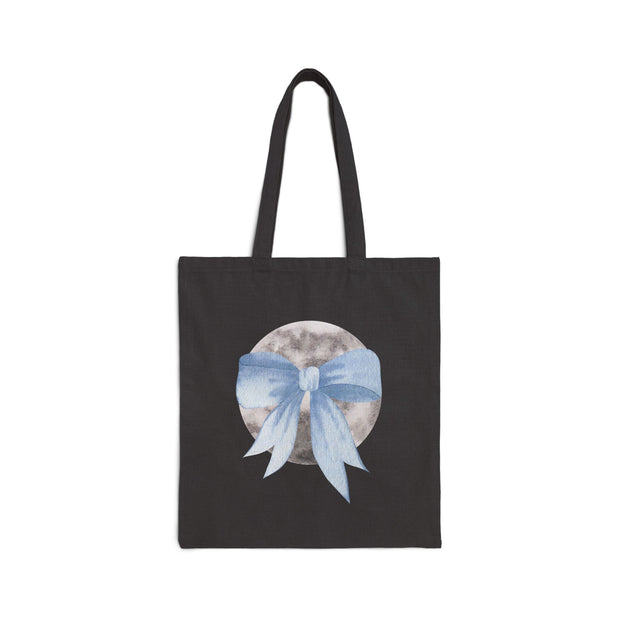 Moon Wrapped In A Bow Cotton Canvas Tote Bag