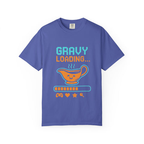 Gravy Loading Unisex Tee, Funny Foodie T-Shirt for Thanksgiving, Casual Wear, Gamer Gift, Comfort Fit