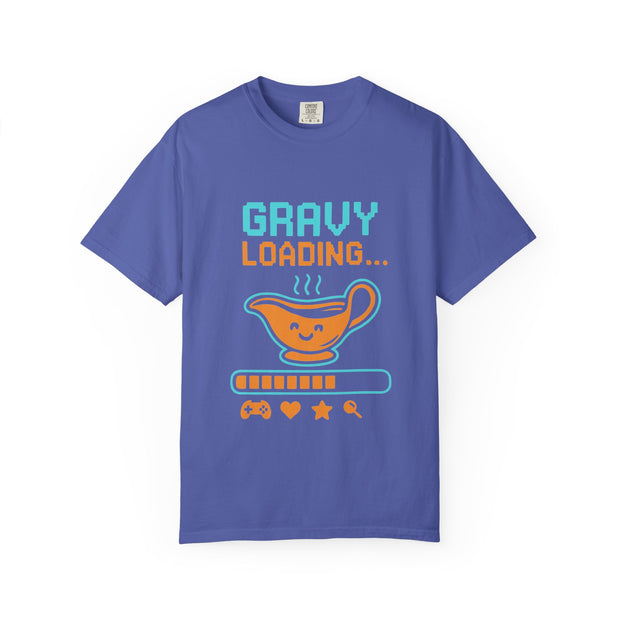 Gravy Loading Unisex Tee, Funny Foodie T-Shirt for Thanksgiving, Casual Wear, Gamer Gift, Comfort Fit