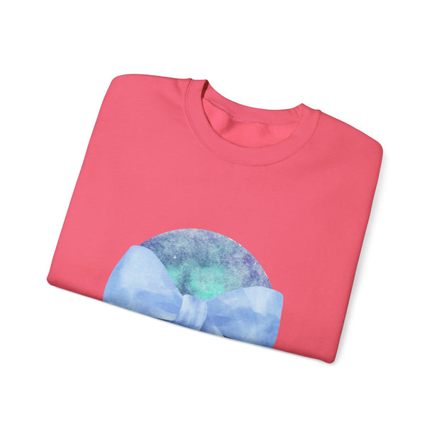Blue/Green Planet Wrapped In A Bow Unisex Crewneck Sweatshirt