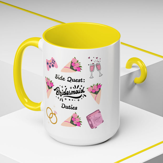 'Side Quest: Bridesmaid Duties' Accent Coffee Mug