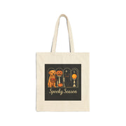 Spooky Season Golden Retriever Cotton Canvas Tote Bag