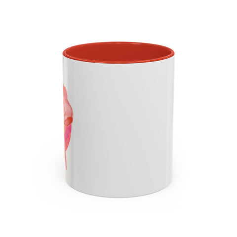 Pink/Yellow Planet Wrapped In A Bow Accent Coffee Mug