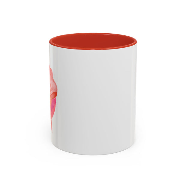 Pink/Yellow Planet Wrapped In A Bow Accent Coffee Mug