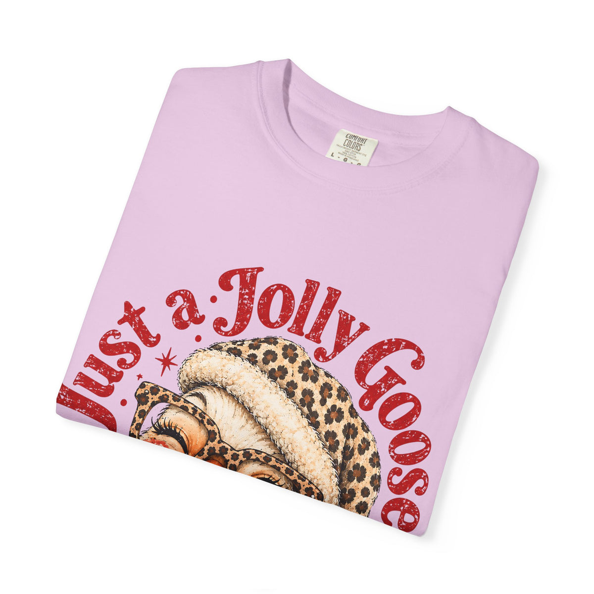 Jolly Goose Christmas Shirt, Funny Christmas Goose Tee, Leopard Santa Goose Shirt, Goose Lover Gift, Retro Holiday T-Shirt