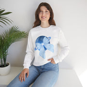 Blue Saturn Wrapped In A Blue Bow Unisex Crewneck Sweatshirt
