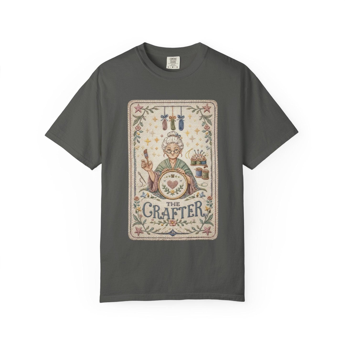 The Crafter Illustration T-Shirt | Vintage Crafting Design, Sewing Embroidery