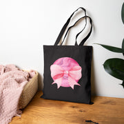 Pink Planet Wrapped In A Bow Cotton Canvas Tote Bag