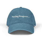 'Saving Progress...' Denim Embroidered Cap