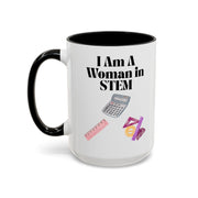 'I Am A Woman In STEM' Accent Coffee Mug