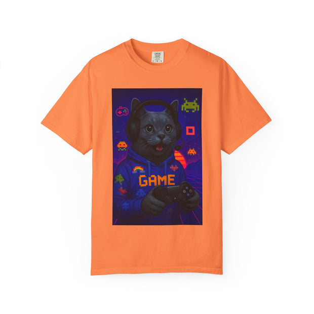 Game On Dark Gray Cat T-shirt