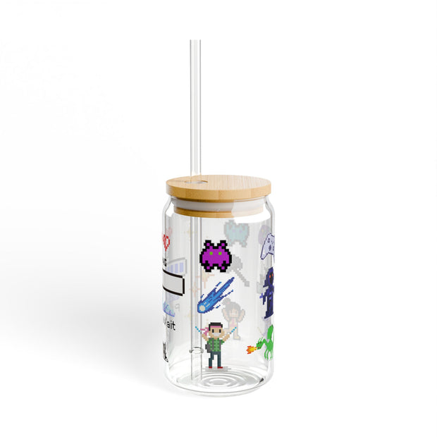 Pixel Gaming Art Sipper Glass