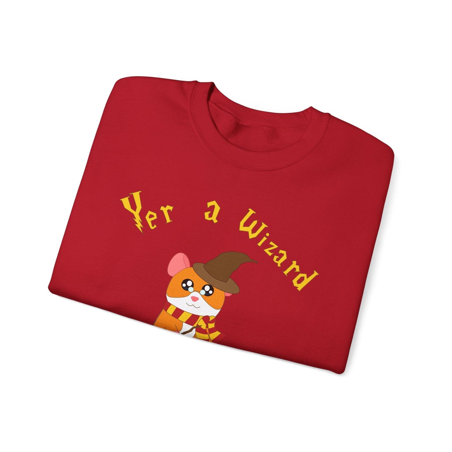 Hammy Wizard Illustration Sweatshirt | Cute Hamster Wizard Crewneck