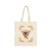 Geeky Goddess Deer Cotton Canvas Tote Bag