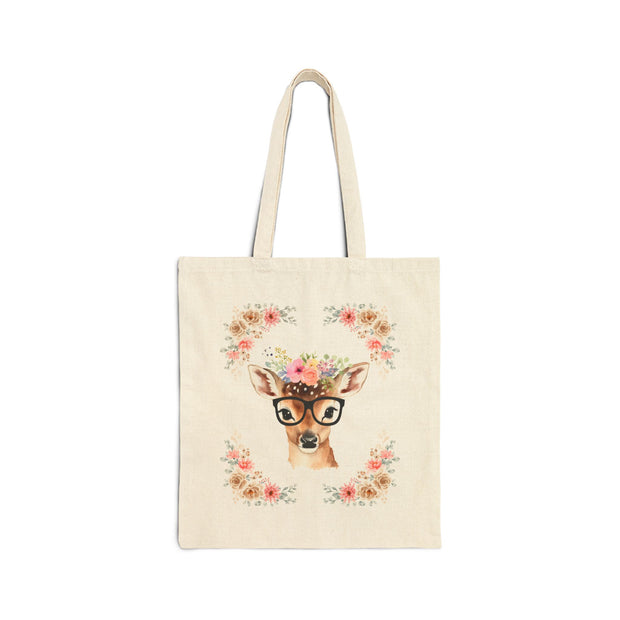 Geeky Goddess Deer Cotton Canvas Tote Bag